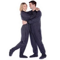 Unisex Double Brushed Flannel Plaids Pajamas (Black/White)
